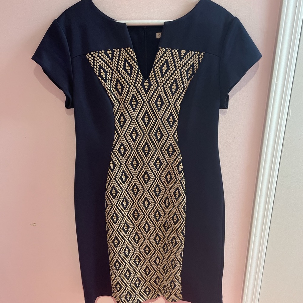 Blue and Cream Work dress